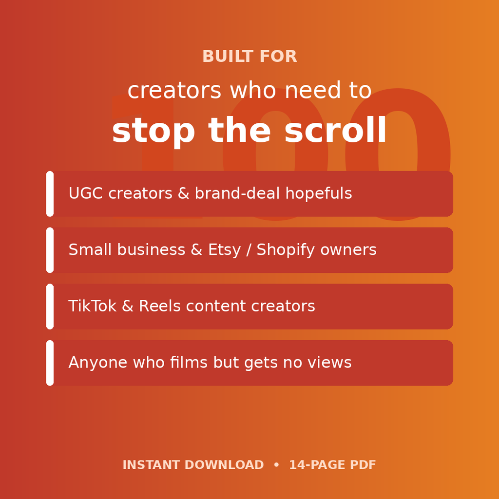 The UGC Hook Vault: 100 Script Frameworks That Sells