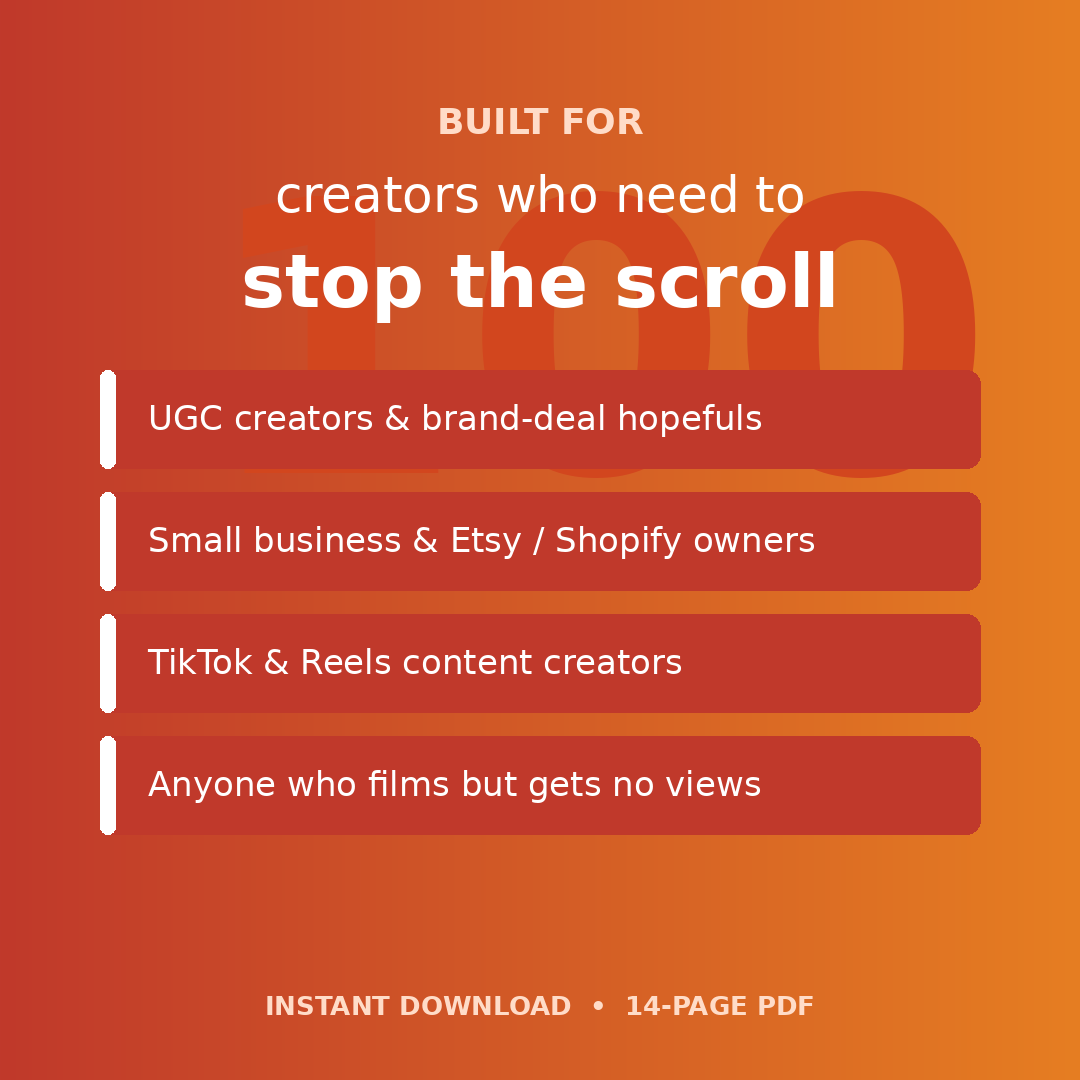The UGC Hook Vault: 100 Script Frameworks That Sells