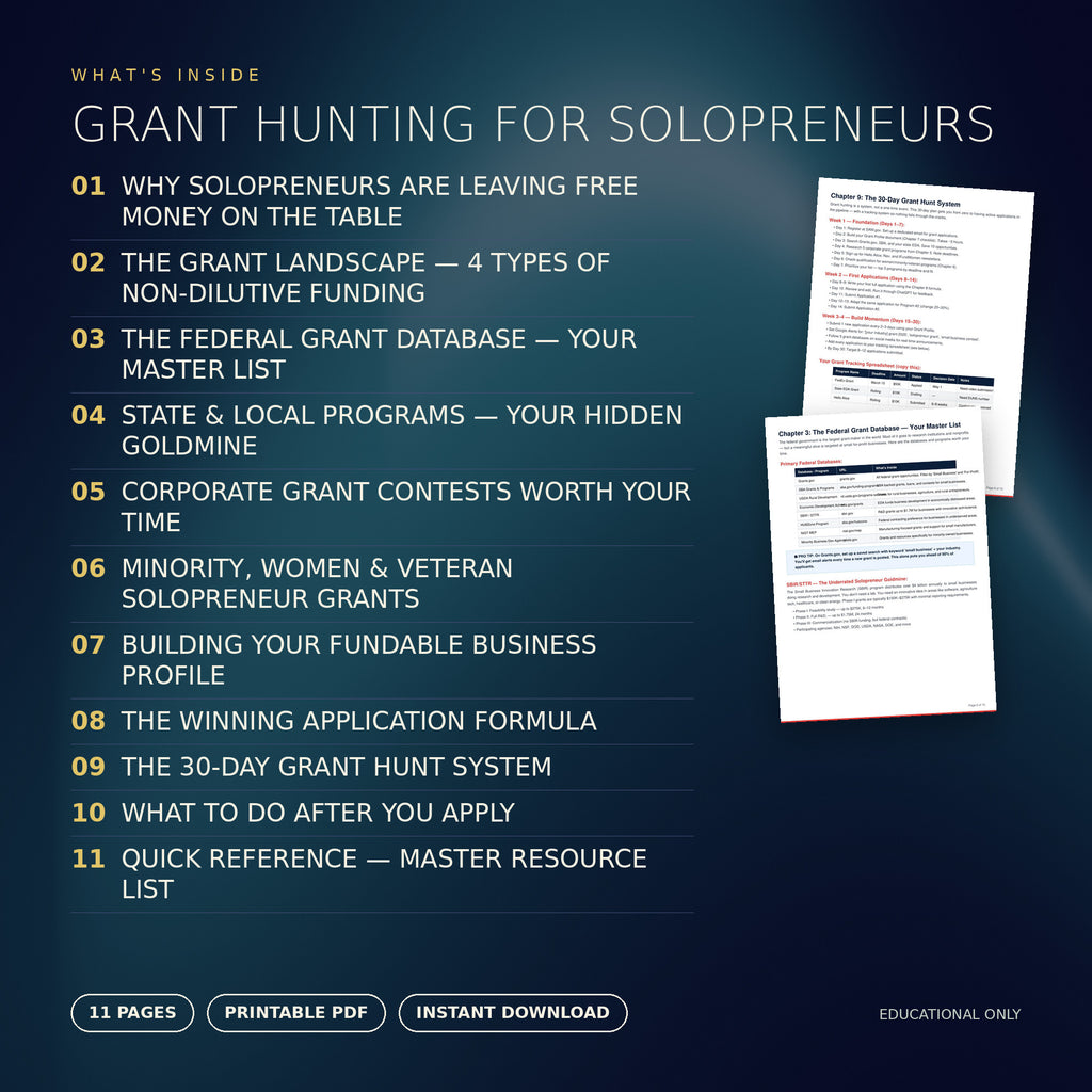 Grant Hunting for Solo-preneurs