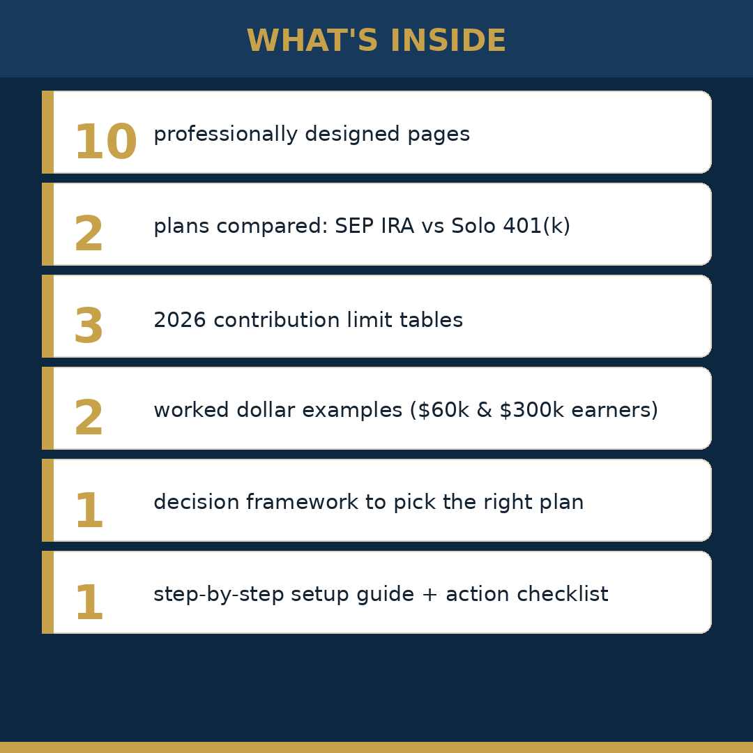The Solo 401(k) & SEP IRA Masterclass 2026 — Retirement Accounts for Freelancers & 1099 Earners